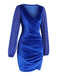 1960s Solid Sheer Sleeves V-Neck Velvet Dress, vintage dress, retro fashion - perfect for women who love vintage and retro fashion