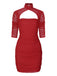 1960s Solid Sheer Wrinkle Halter Bodycon Dress — a 1960s silhouette that turns sidewalks into runways