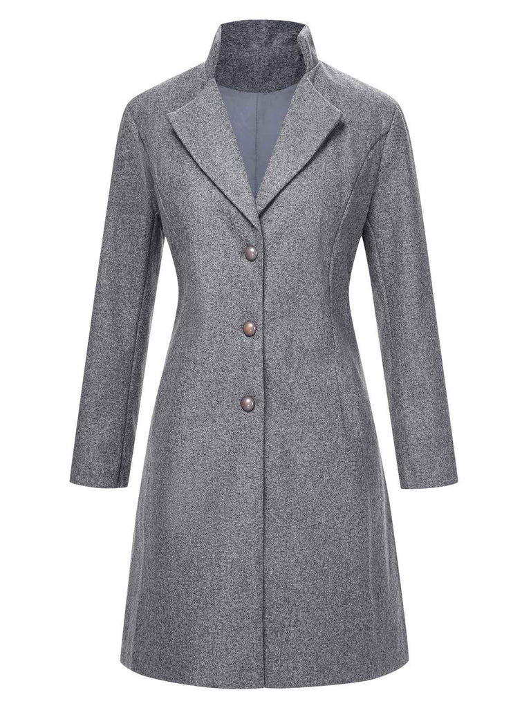 1960s Solid Stand Collar Lapel Coat, vintage coat, retro outerwear - perfect for women who love vintage and retro fashion