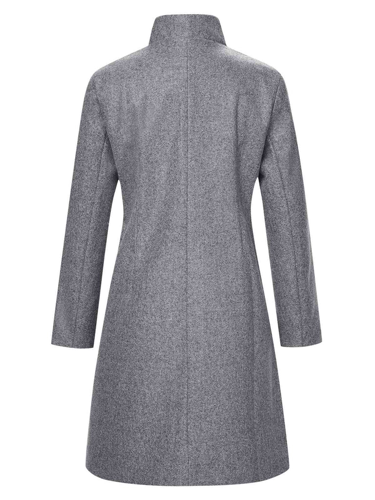 1960s Solid Stand Collar Lapel Coat, vintage coat, retro outerwear - perfect for women who love vintage and retro fashion