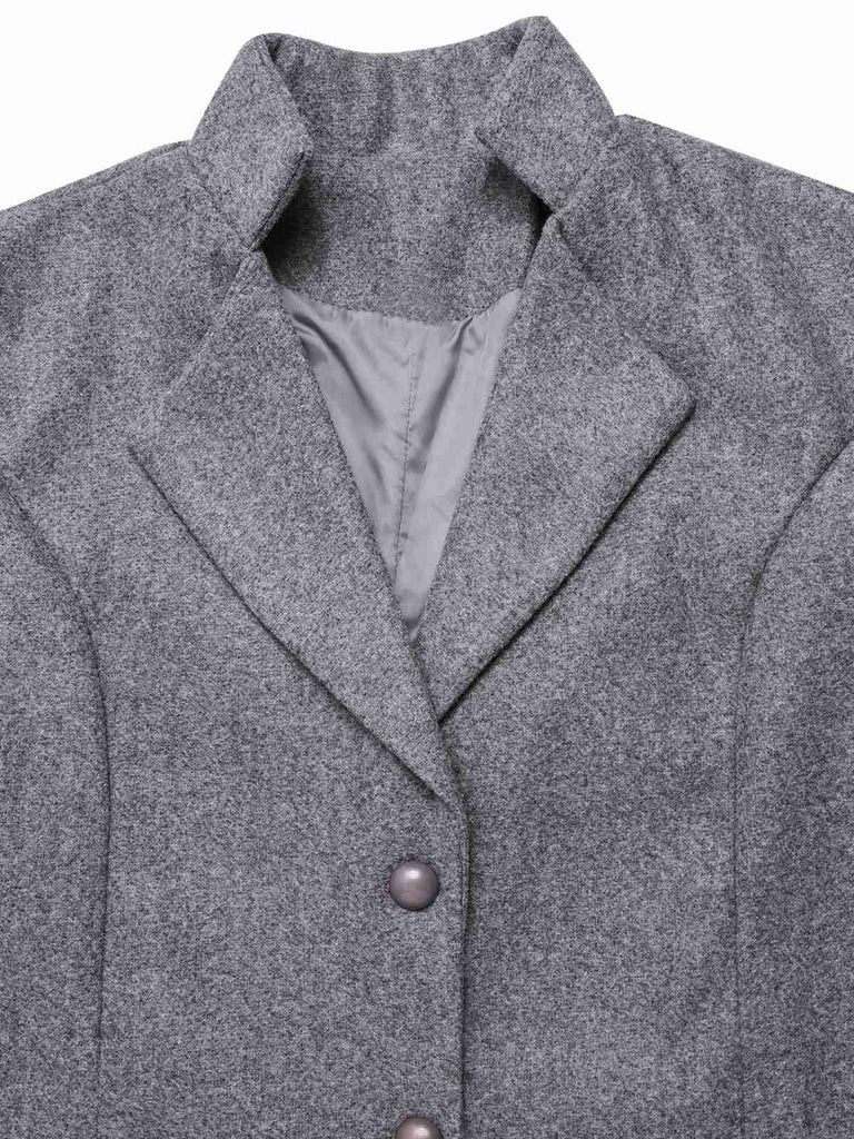 1960s Solid Stand Collar Lapel Coat, vintage coat, retro outerwear - perfect for women who love vintage and retro fashion