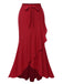1960s Solid Tie-Up Mermaid Long Skirt, vintage skirt, retro style - perfect for women who love vintage and retro fashion