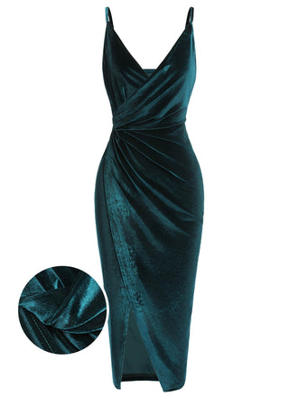 1960s Solid Velvet V-Neck Strap Dress: timeless style reimagined