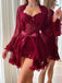 1960s Spaghetti Strap Lace Belted Sleepwear Set - vintage nightgown, retro sleepwear