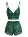 1960s Spaghetti Strap Lace Floral Bow Pajama Set - vintage fashion, retro style