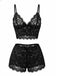 1960s Spaghetti Strap Lace Floral Bow Pajama Set - vintage fashion, retro style