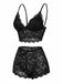 1960s Spaghetti Strap Lace Floral Bow Pajama Set - vintage fashion, retro style