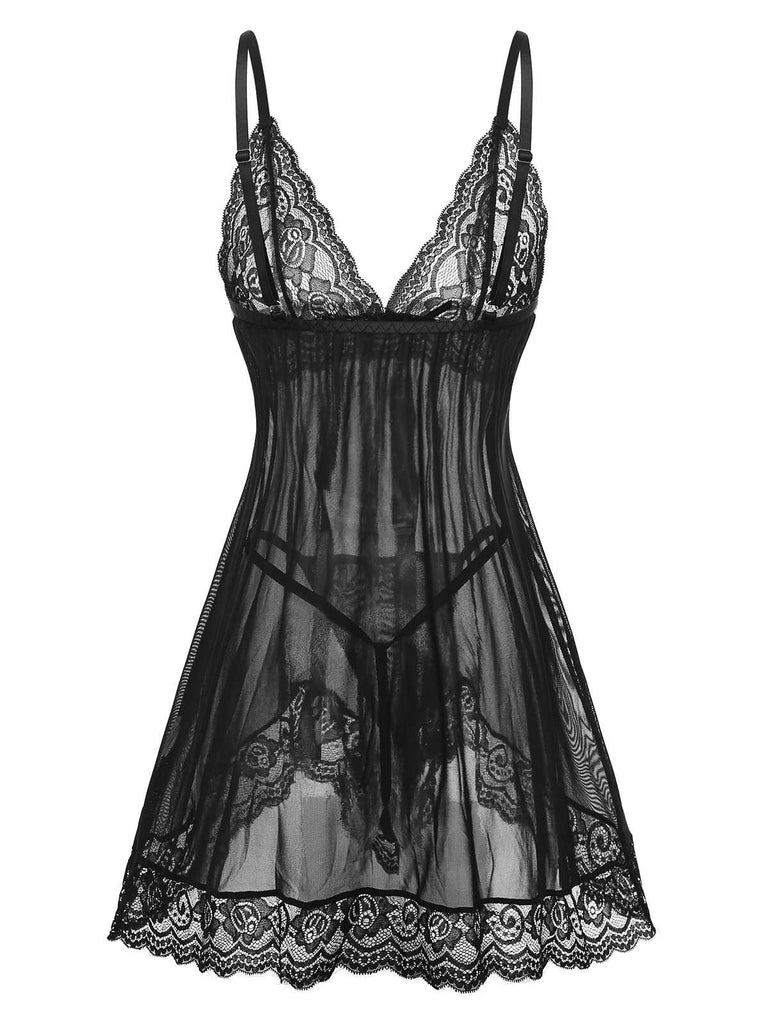 white christmas dresses Pink Embroidered Babydoll Lingerie Set – Sheer Mesh Nightdress & Thong for  Romantic Nights