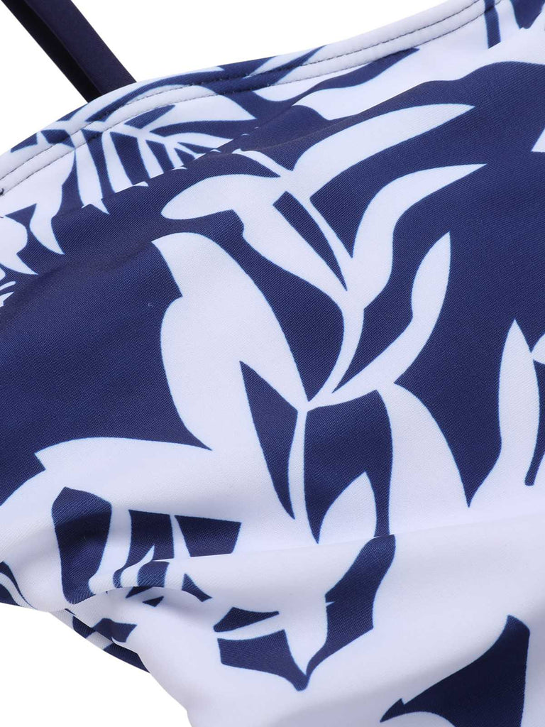 1960s Spaghetti Strap Plants Solid One-Piece Swimsuit — because 1960s glamour never goes out of style
