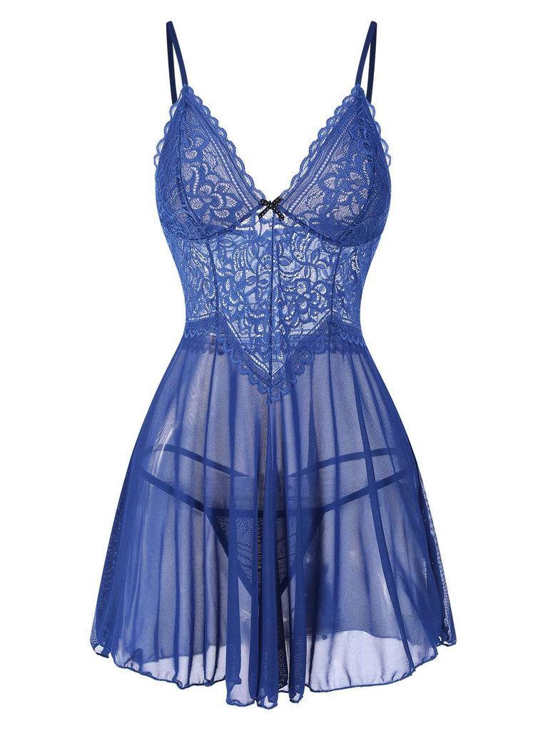 1960s Spaghetti Straps Lace Sheer Nightgown — the kind of 1960s dress that makes strangers smile