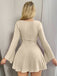 1960s Square Neck Ribbed Bell Sleeves Dress - vintage dress, retro fashion
