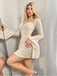 1960s Square Neck Ribbed Bell Sleeves Dress - vintage dress, retro fashion