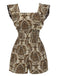 She finds her 1960s story in this 1960s Square Neck Wrinkle Ruffles Romper