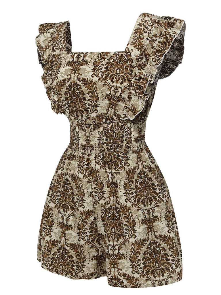 1960s Square Neck Wrinkle Ruffles Romper: timeless 1960s elegance she makes her own