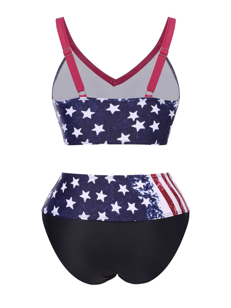 1960s Strap Stars Stripes Bow Bikini: 1960s Riviera elegance, reimagined for her