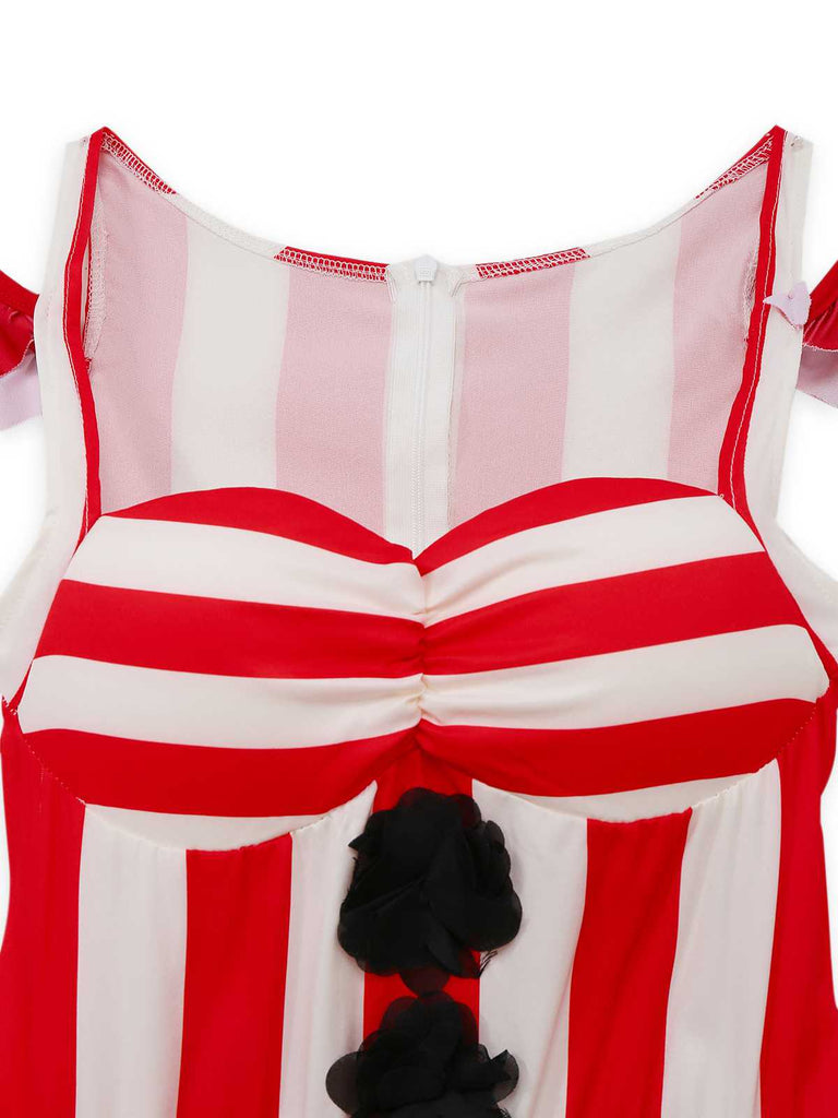 1960s Striped Halloween Evil Clown Slip Dress - vintage dress, retro fashion