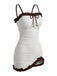 2PCS White 1960s Ruffle Tie Front Textured Bodycon Swimsuit - vintage swimsuit, pin-up style, elegant red
