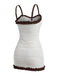 2PCS White 1960s Ruffle Tie Front Textured Bodycon Swimsuit - vintage swimsuit, pin-up style, elegant red
