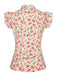 1960s Tie Neck Floral Ruffles Top - vintage fashion, retro style