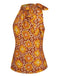 1960s Tie Neck Floral Sleeveless Top - vintage fashion, retro style