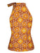 1960s Tie Neck Floral Sleeveless Top - vintage fashion, retro style