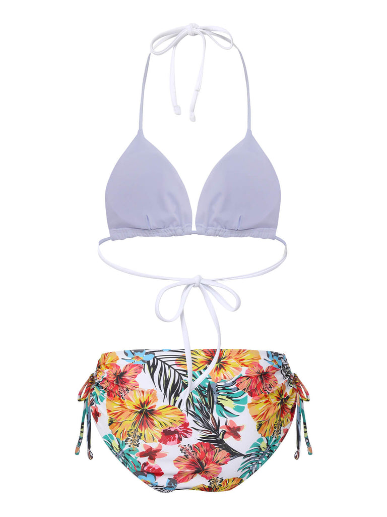 1960s Tropical Halter Bikini Set & Cover-Up, vintage swimsuit, pin-up swimwear - perfect for women who love vintage and retro fashion