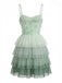 1960s tulle cake dress back view showing vintage tiered design