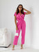 1960s V-Neck Belted Solid Jumpsuit — the 1960s finishing touch that makes her outfit sing