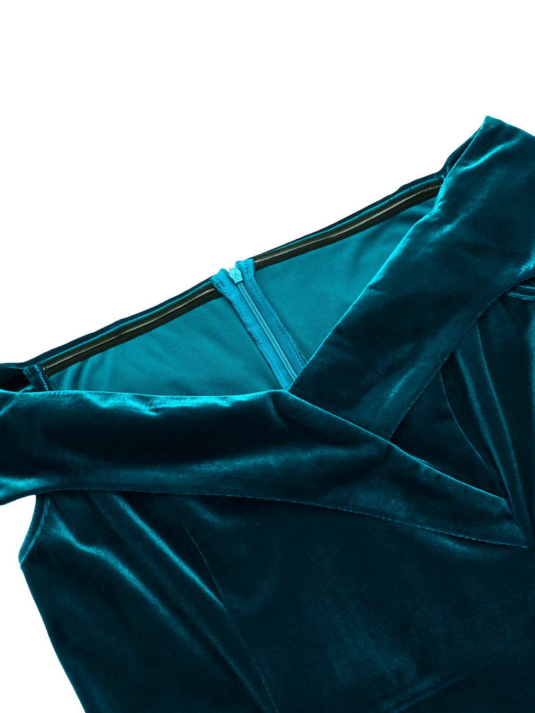 This 1960s Velvet Bodycon Vintage Dress wraps her in 1960s elegance, one twirl at a time