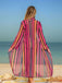 1960s Vertical Stripe Lace-Up Bikini Set & Cover-Up
