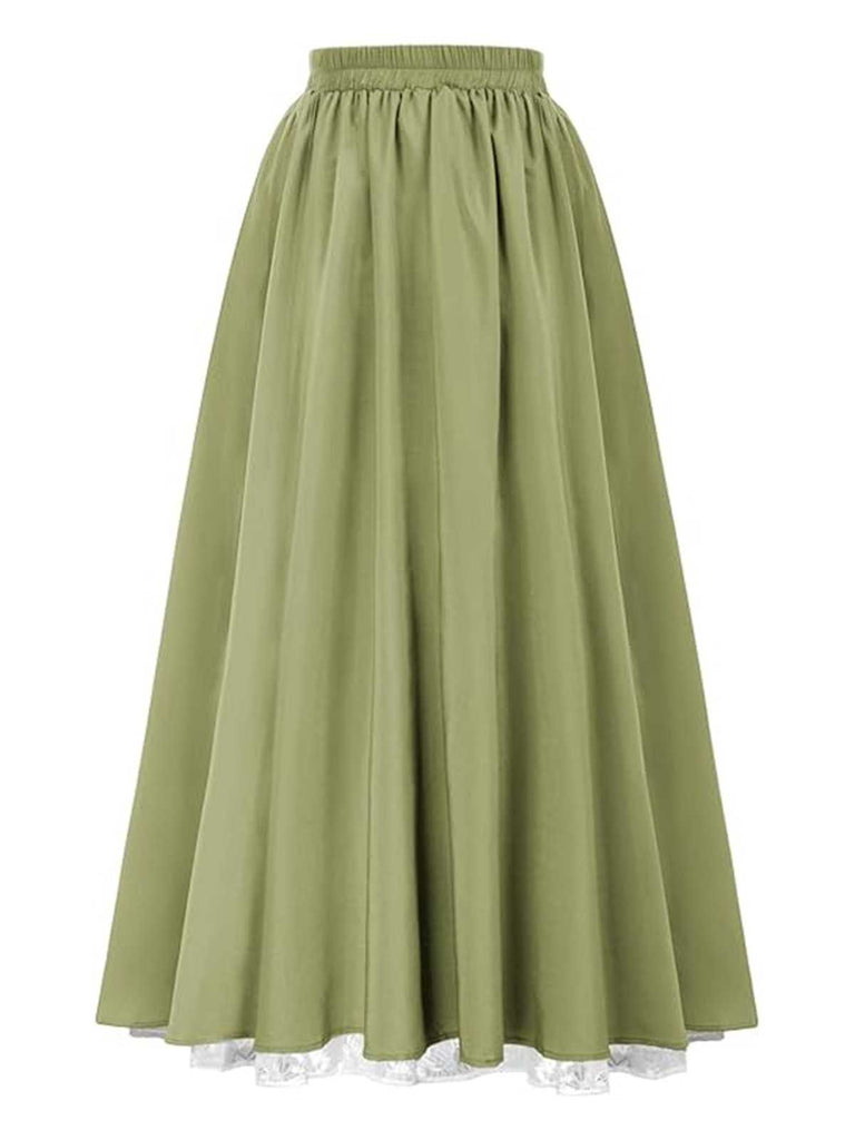 1960s Victorian-Style Ruched Lace Maxi Skirt — because 1960s glamour deserves an encore