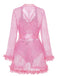 1970S Lace Sheer Petal Ruffle Trim Lingerie Set - vintage fashion, retro style