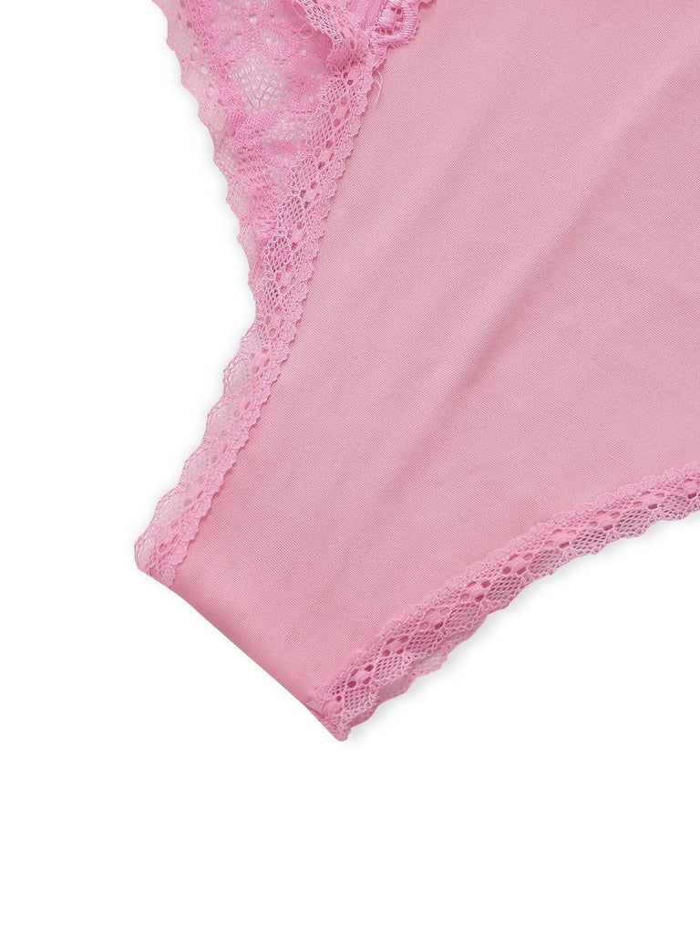 1970S Lace Sheer Petal Ruffle Trim Lingerie Set - vintage fashion, retro style