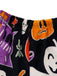 2PCS Black 1970s Glowing Halloween Ghost Flannel Pajama Set - vintage fashion, retro style, classic black
