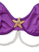 3PCS Purple 1970s Sea Pearl Satin Mermaid Sleepwear Set - vintage nightgown, retro sleepwear