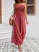 1970s Bohemian Strapless Slit Smocked Jumpsuit - vintage jumpsuit, retro fashion