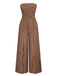 1970s Bohemian Strapless Slit Smocked Jumpsuit - vintage jumpsuit, retro fashion