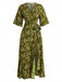 1970s Floral V Neck Vintage Dress 4