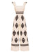 1970s Boho Geometric Print Square Neck Jumpsuit - vintage jumpsuit, retro fashion