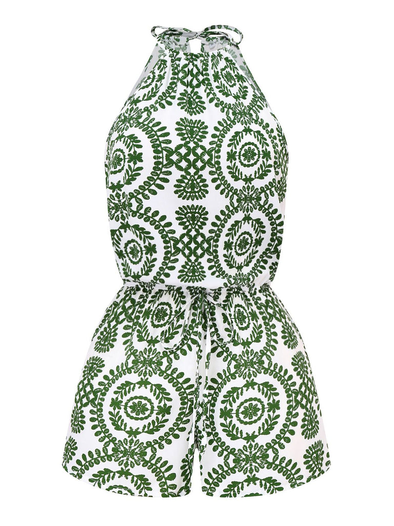 1970s Boho Irregular Print Romper - vintage jumpsuit, retro fashion