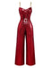 1970s Chain Strap Sequined Disco Jumpsuit - vintage jumpsuit, retro fashion