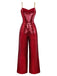 1970s Chain Strap Sequined Disco Jumpsuit - vintage jumpsuit, retro fashion