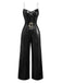 1970s Chain Strap Sequined Disco Jumpsuit - vintage jumpsuit, retro fashion