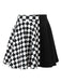 1970s Checks Plaid Ruched Patchwork Skirt, vintage skirt, retro style - perfect for women who love vintage and retro fashion