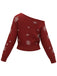 1970s Christmas Snowflake Asymmetrical Shoulder Pullover Sweater - vintage fashion, retro style