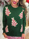 1970s Christmas Tree Sequined Sweatshirt - vintage fashion, retro style