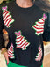 1970s Christmas Tree Sequined Sweatshirt - vintage fashion, retro style