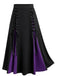 1970s Colorblock Lace-Up High-Waist Skirt - vintage skirt, retro style