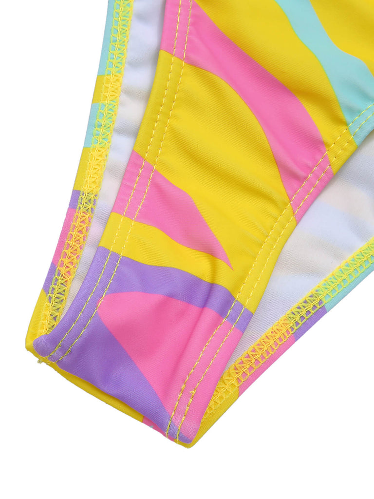 1970s Colorful Halter Bikini Set & Cover-Up, vintage swimsuit, pin-up swimwear - perfect for women who love vintage and retro fashion