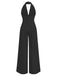1970s Deep V-Neck Solid Super Wideleg Jumpsuit - vintage jumpsuit, retro fashion